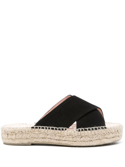 Manebi Hamptons Suede Espadrilles In Black