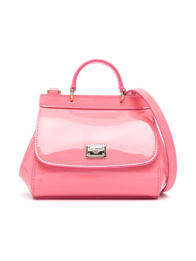 Dolce & Gabbana Kids Borsa A Tracolla Con Placca In Pink