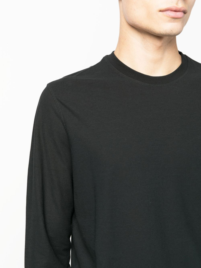 Zanone T-shirt A Maniche Lunghe In Black