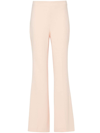 Twinset Pantaloni Svasati Con Placca Logo In Pink