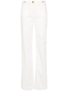 Elisabetta Franchi Logo-plaque Straight Jeans In White