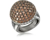 GUCCI DESIGNER RINGS STERLING SILVER CUBIC ZIRCONIA SEMI-SPHERE COCKTAIL RING