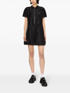 Prada Mini Dress With Drawstring Hemline And A-line Silhouette In Black