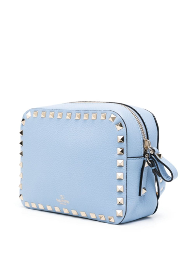 Valentino Garavani Borsa Messenger Con Borchie In Blue