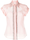 Zimmermann Matchmaker Diamante Linen-silk Blouse In Pink