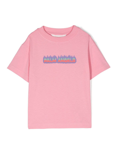 Palm Angels Kids' T-shirt In Pink