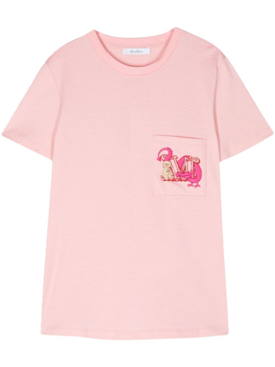 Max Mara T-shirt Girocollo In Pink