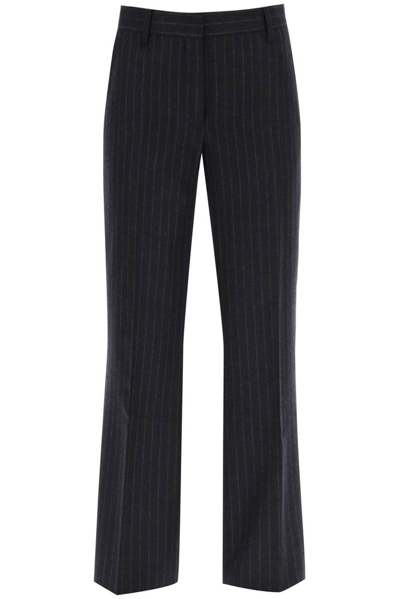 Dries Van Noten Pinstripe Mid Rise Trousers In Multicolor