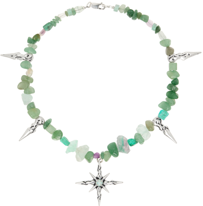 Misbhv Green & Silver Ibiza Necklace In Green/silver