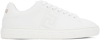 VERSACE WHITE EMBROIDERED GRECA SNEAKERS