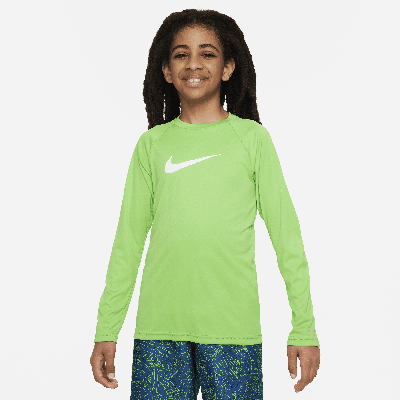 Nike Swim Big Kids' (boys') Long-sleeve Hydroguard In Green