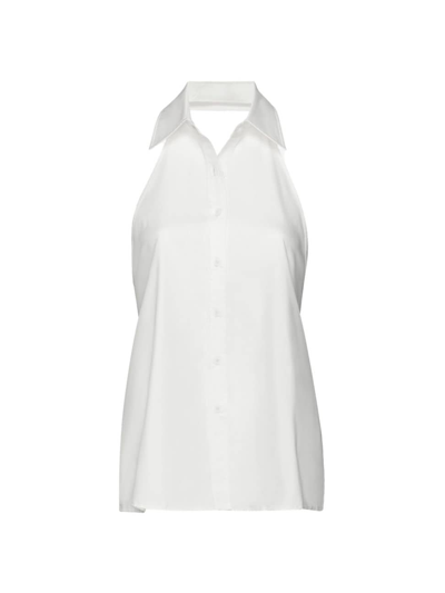 Ser.o.ya Emi Sleeveless Button-front Open-back Top In White