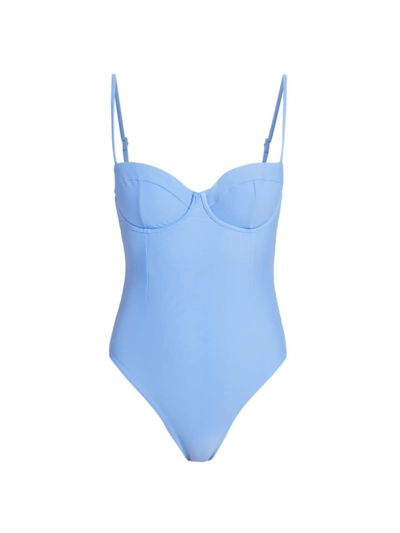 Simkhai Chantae Bustier One-piece Swimsuit In Pacific