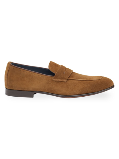 Johnston & Murphy Men's Taylor Suede Penny Loafers In Snuff
