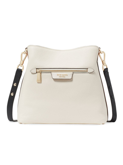 Kate Spade Women's Hudson Colourblocked Pebbled Leather Shoulder Bag In Parchment