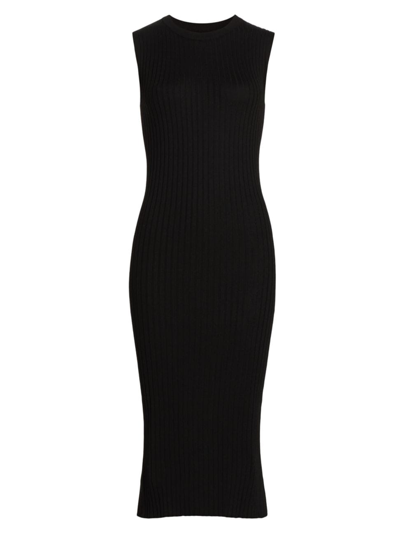 Stellae Dux Women's Sleeveless Rib-knit Midi-dress In Black