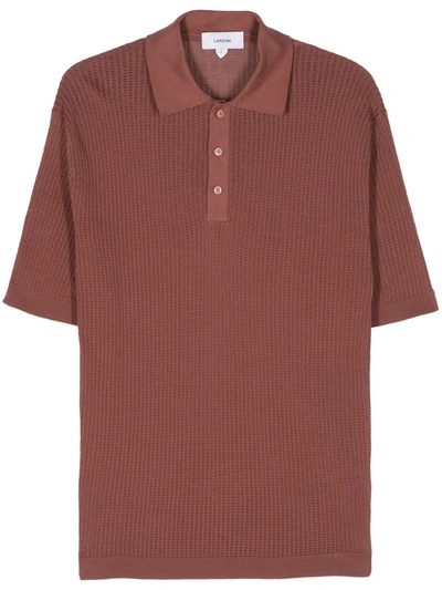 LARDINI LARDINI OPEN-KNIT POLO SHIRT