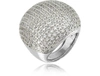 GUCCI DESIGNER RINGS LARGE CUBIC ZIRCONIA STERLING SILVER COCKTAIL RING