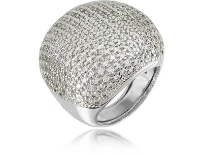Gucci Rings Large Cubic Zirconia Sterling Silver Cocktail Ring In Argent