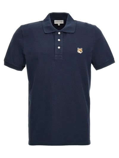 Maison Kitsuné Fox Head Patch Classic Polo Shirt In Blue