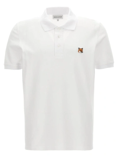 Maison Kitsuné Fox Head Polo Shirt In White