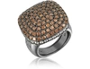 GUCCI DESIGNER RINGS CUBIC ZIRCONIA STERLING SILVER SQUARE COCKTAIL RING