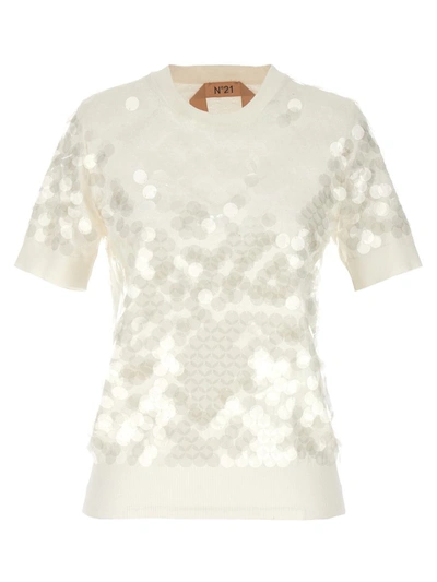 N°21 Sequin Jumper Jumper, Cardigans White