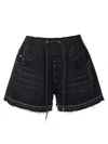Sacai Drawstring-waist Denim Shorts In Black