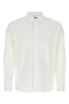 Saint Laurent White Pointed Collar Long Sleeve Shirt In Cotton Man In White