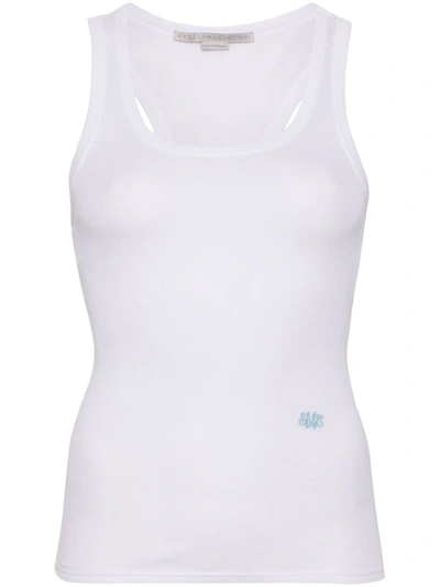 Stella Mccartney Logo-embroidered Tank Top In White