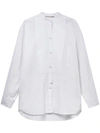 Stella Mccartney Long-sleeved Plastron Shirt In Pure White