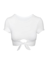 Robin Piccone Ava Knot Front Tee Bikini Top In White