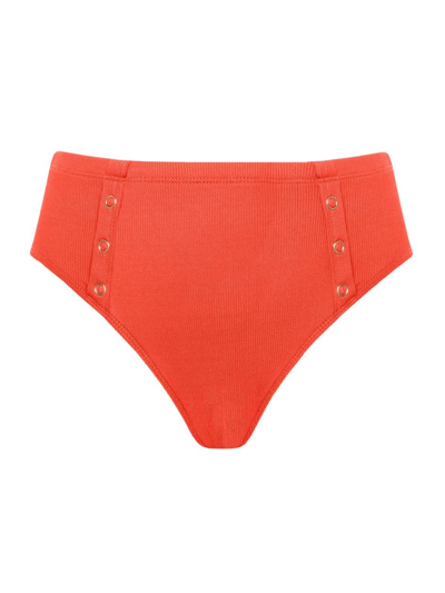 Robin Piccone Women's Amy High-waist Bikini Bottom In Marmalade