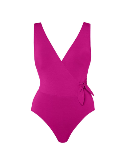 Robin Piccone Women's Ava Wrap One-piece Swimsuit In Acai