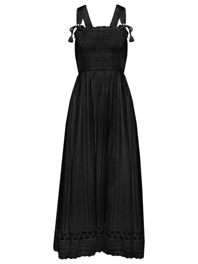 Robin Piccone Women's Jo Eyelet-trimmed Smocked Maxi Dress In Black