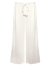 Robin Piccone Women's Jo Stripe Cotton Wide-leg Pants In White