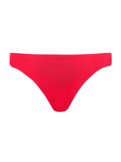 Robin Piccone Women's Ava Mid-rise Bikini Bottom In Fiery Red