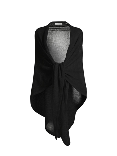 Vince Cashmere Featherweight Triangle Wrap In Black