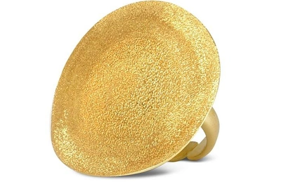 Stefano Patriarchi Rings Golden Silver Etched Round Ring