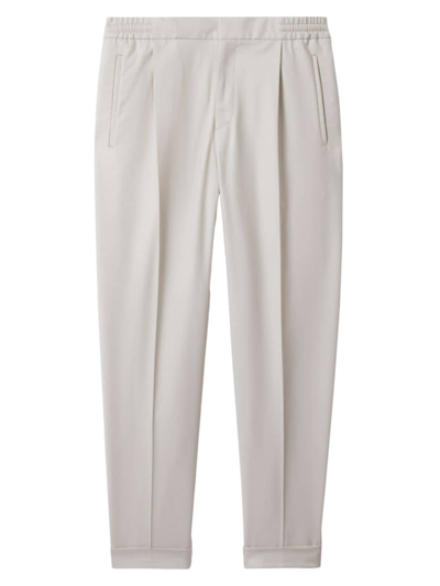 Reiss Brighton Relaxed Fit Pleated Trousers In Stone