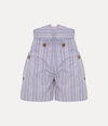 Vivienne Westwood Short W Cj Lilac Striped Cotton Women In Lilac