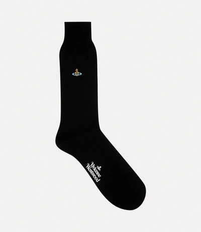 Vivienne Westwood Uni Colour Plain Socks In Black