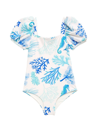 Pepita & Me Baby Girl's, Little Girl's & Girl's Tornasol Bubble One-piece Swimsuit In Corales San Andrew