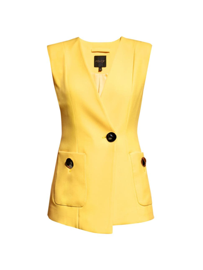 As By Df Merci Tailored Twill Waistcoat In Lemon Yellow