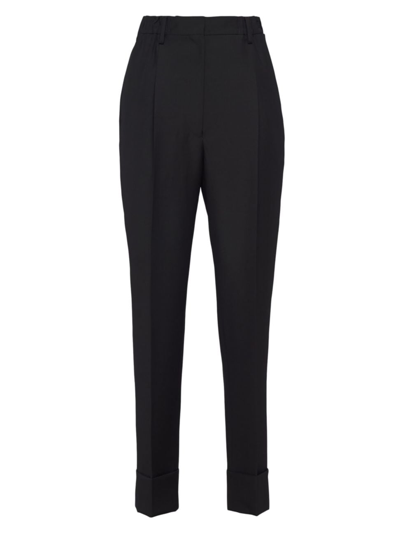 Prada Women's Light Mohair Pants In Black