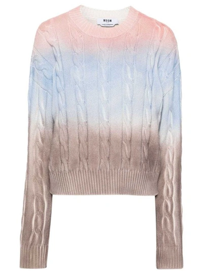 Msgm Multicolored Cable Knit Sweater