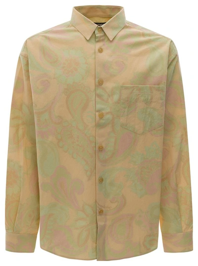 Jacquemus Beige Shirt La Chemise Simon With Graphic Print Beige In Viscose Man In Brown