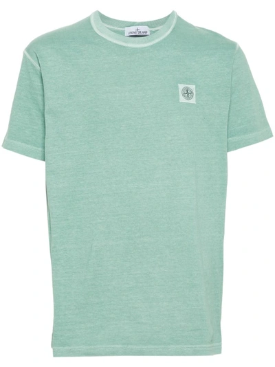 Stone Island Compass-motif Mélange T-shirt In 0152