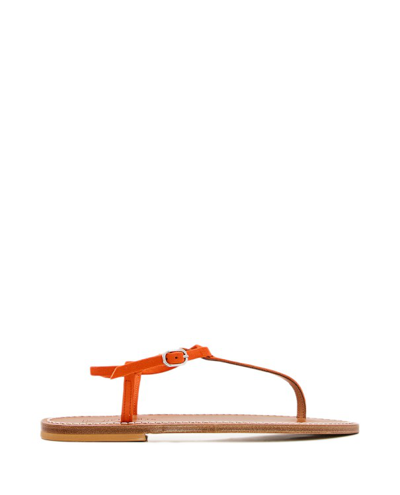 Kjacques Picon Leather Sandals In Orange