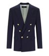 Dsquared2 Navy Blue Wool Twill Jacket In Blue